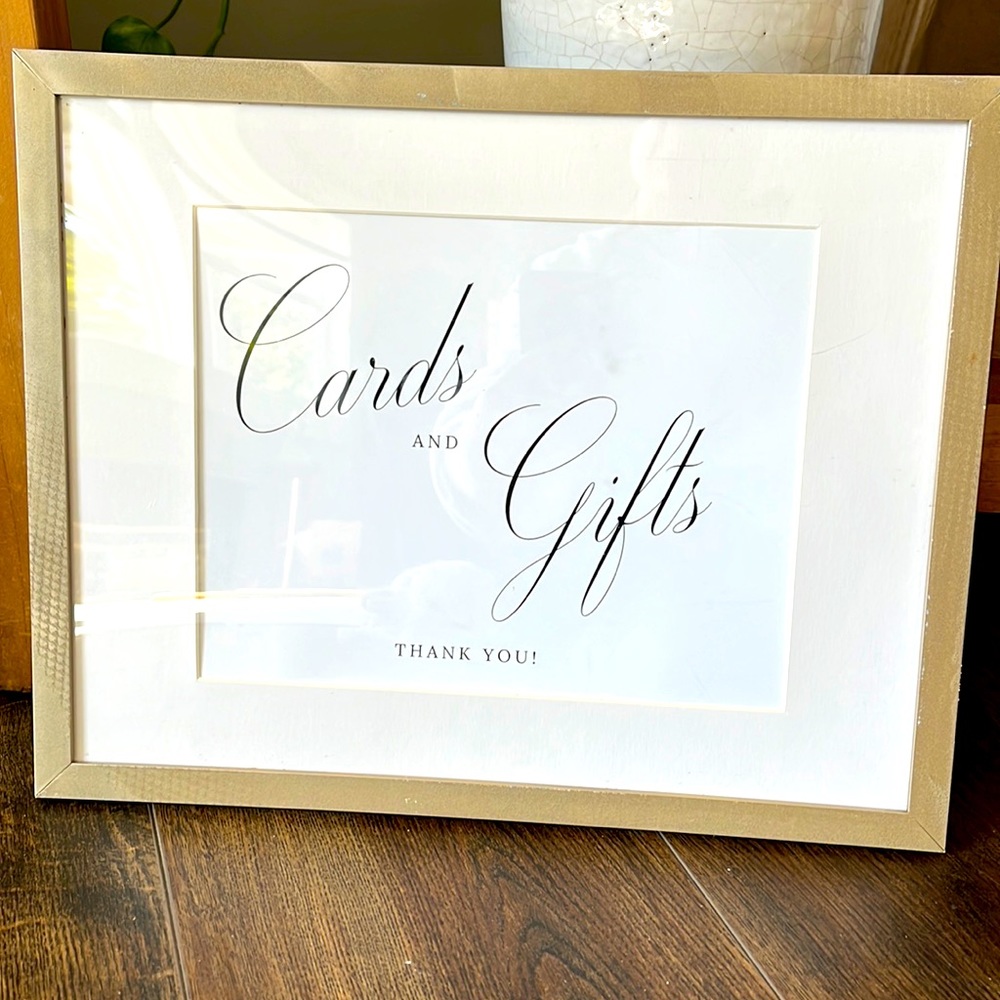Wedding - gold cards and gift sign